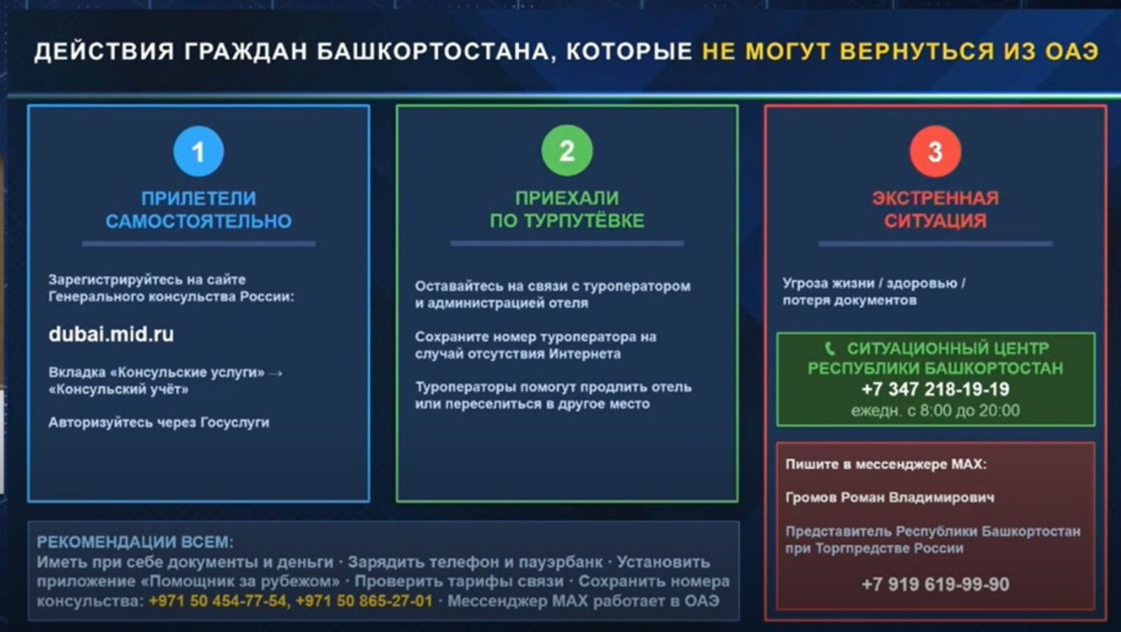 В Башкирии приняты меры помощи для туристов на Ближнем Востоке
